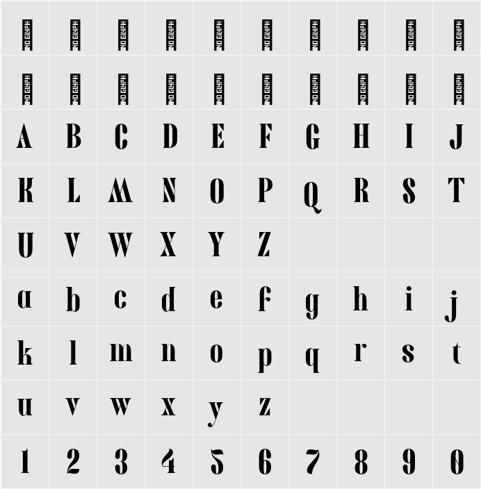 Montreau 字符映射表