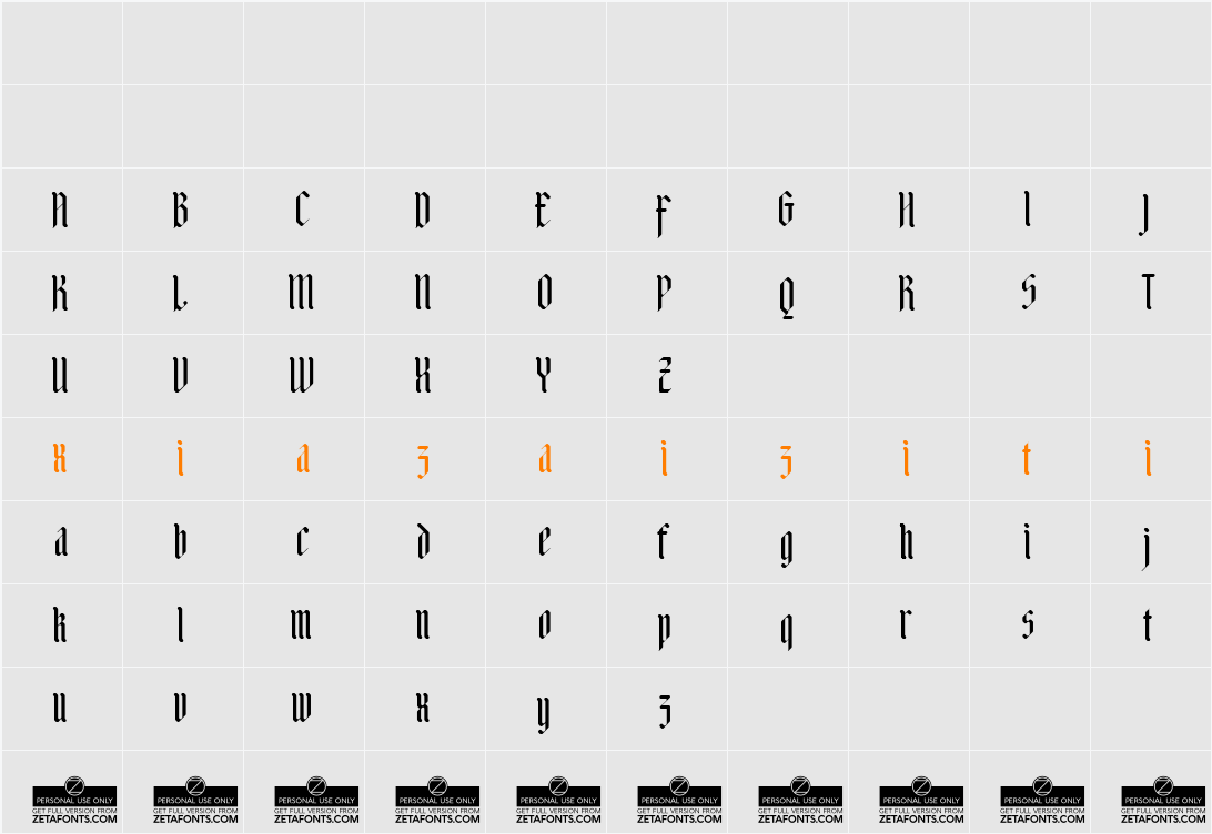 Adlibitum 字符映射表
