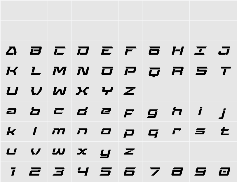 Ultimate Gear Slant 字符映射表