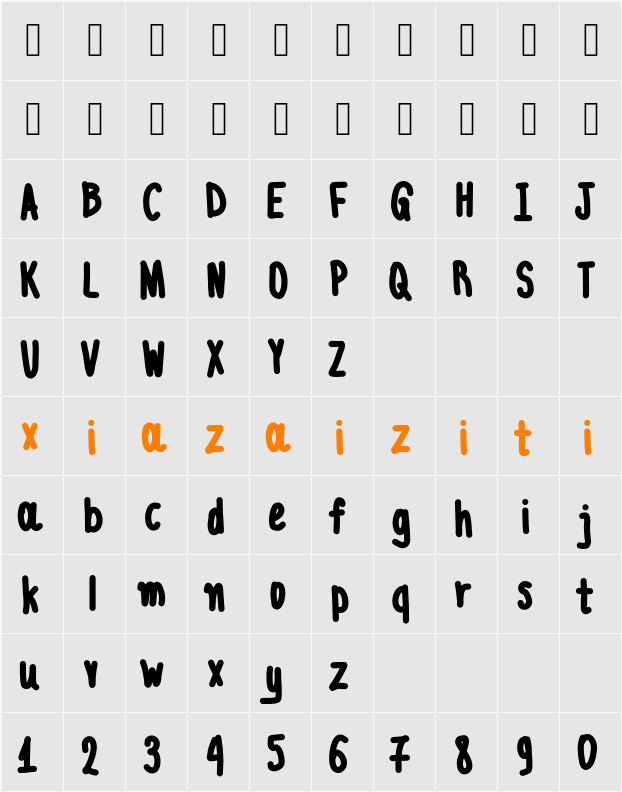 Aka-AcidGR-Chubby 字符映射表