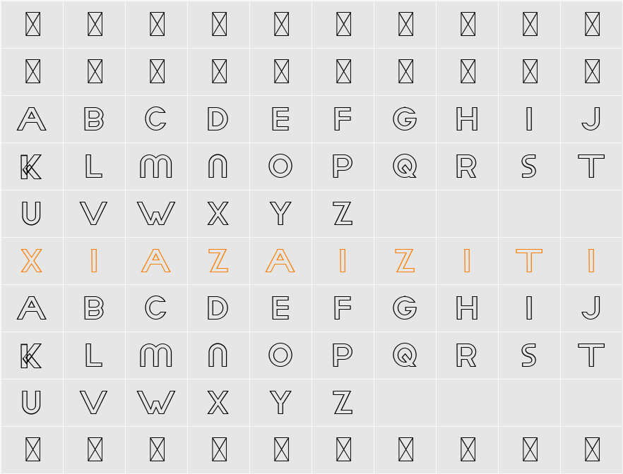 Aday Demo Outline 字符映射表