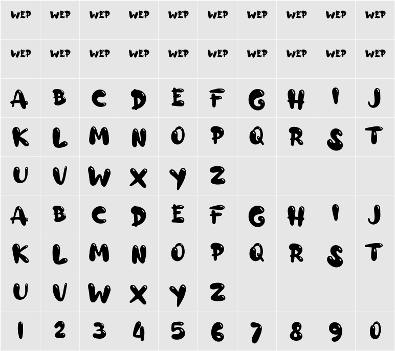 a Alloy Ink 字符映射表