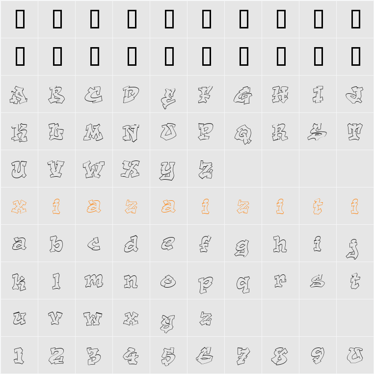 Aerosol 字符映射表