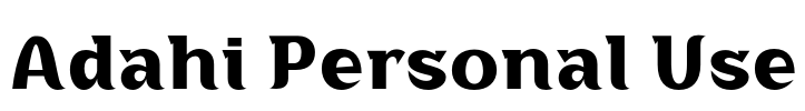 Adahi Personal Use