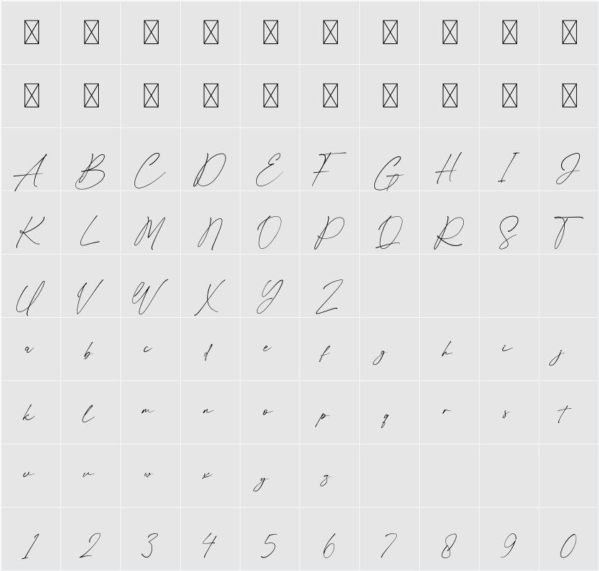 Millionist 字符映射表