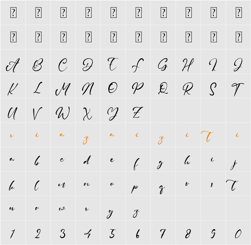 Adam Samuel 字符映射表