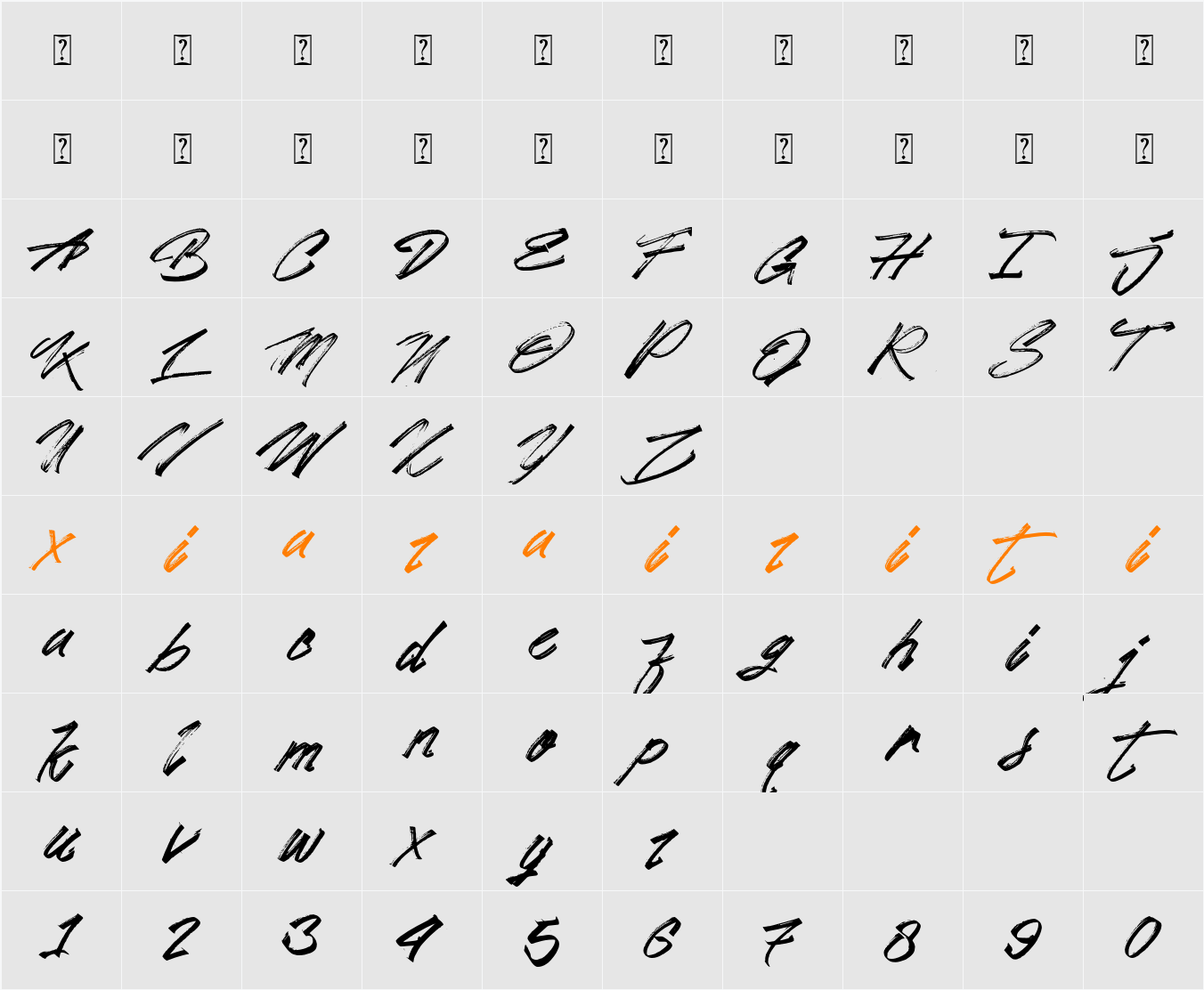 After Zero 字符映射表