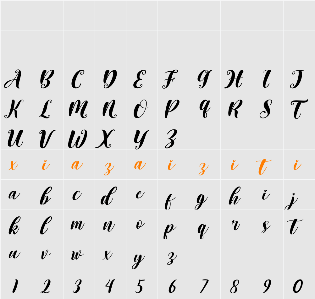 Aesthetic Midnight Slant 字符映射表