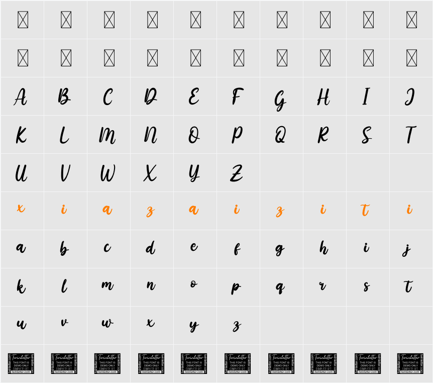 Afire Love Personal Use 字符映射表