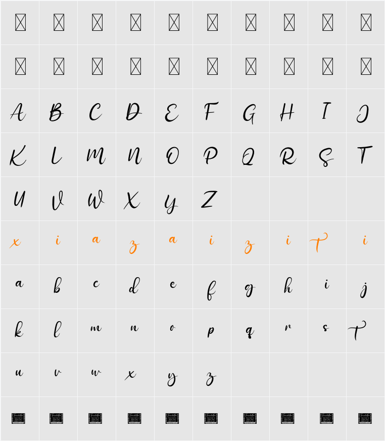 Adiystas Personal 字符映射表