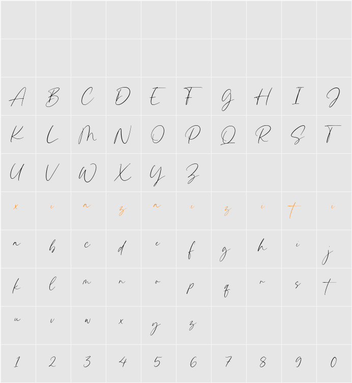 Aesthetica 字符映射表