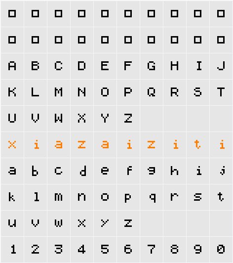 Aerx Tablets 字符映射表