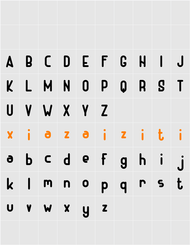 ADHE Sans Bold FREE 字符映射表