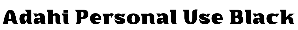 Adahi Personal Use Black