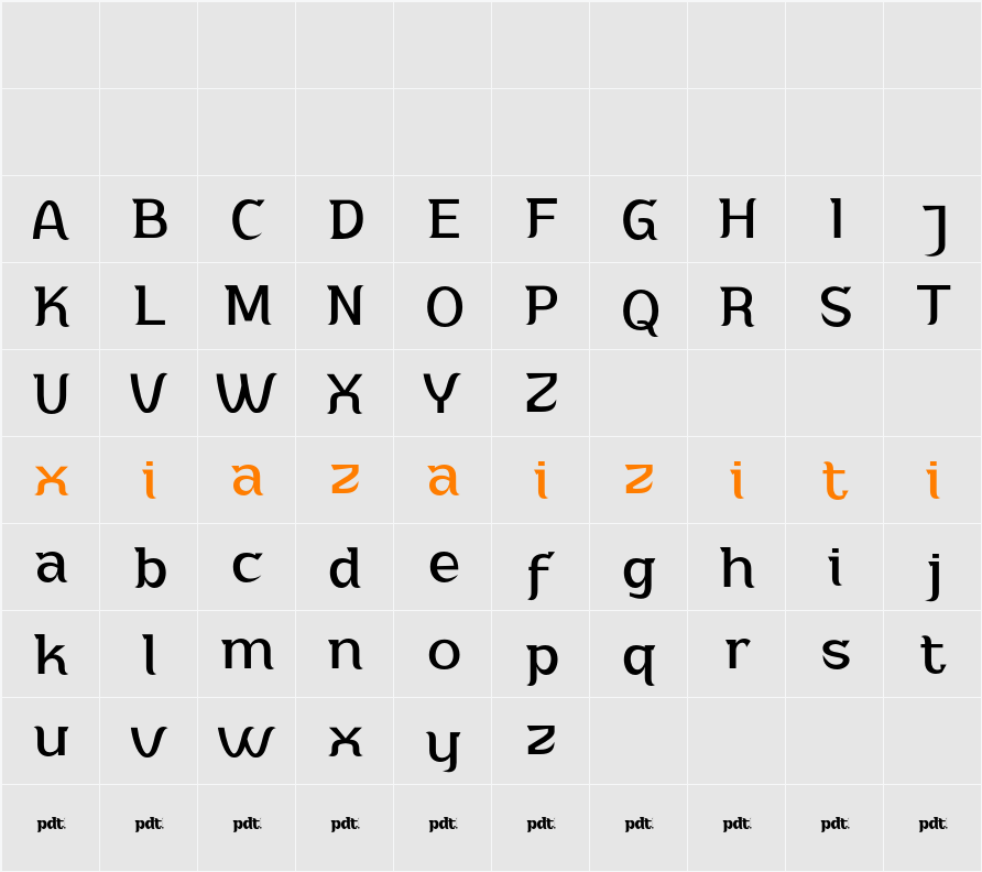 Adahi Personal Use 字符映射表