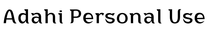 Adahi Personal Use