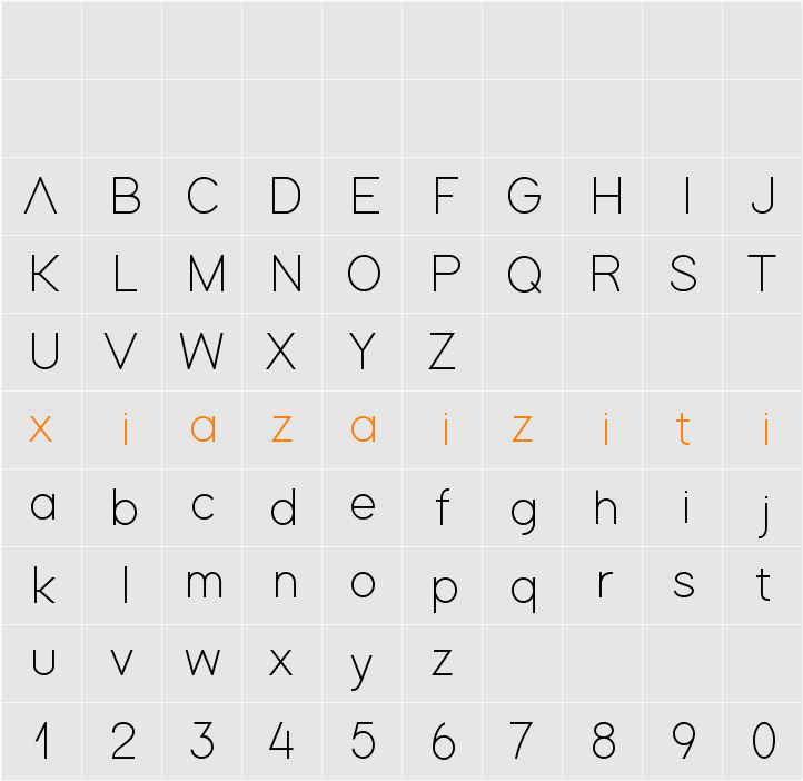 Adam Medium 字符映射表