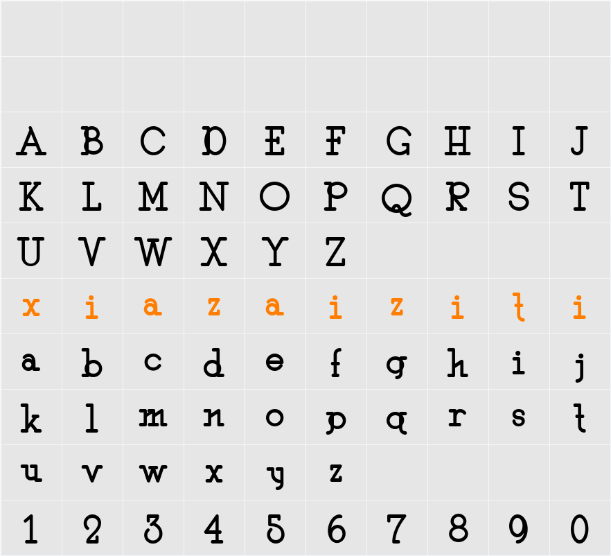 After Time 字符映射表