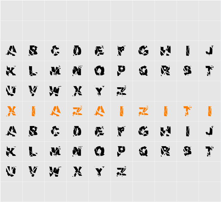 aerial 字符映射表