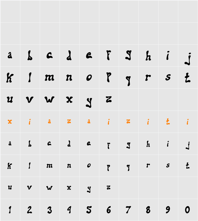 addiel 字符映射表