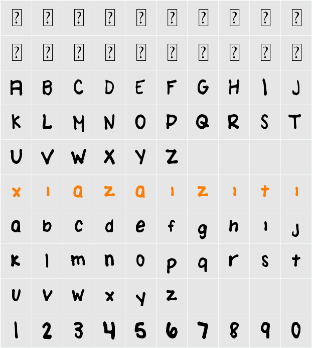 Amanda Brodzinski 字符映射表