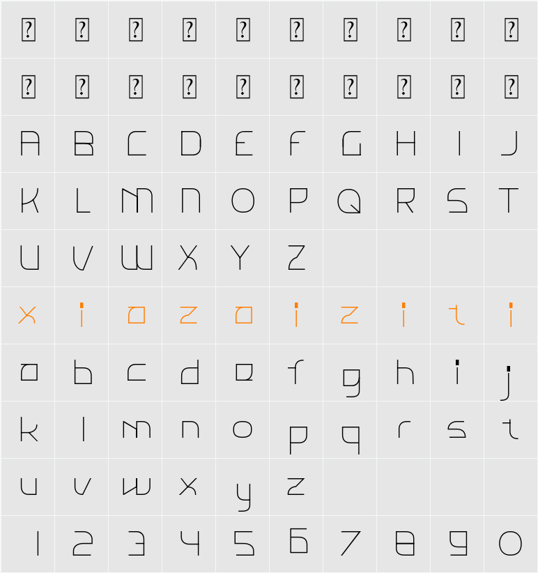 ahonde 字符映射表