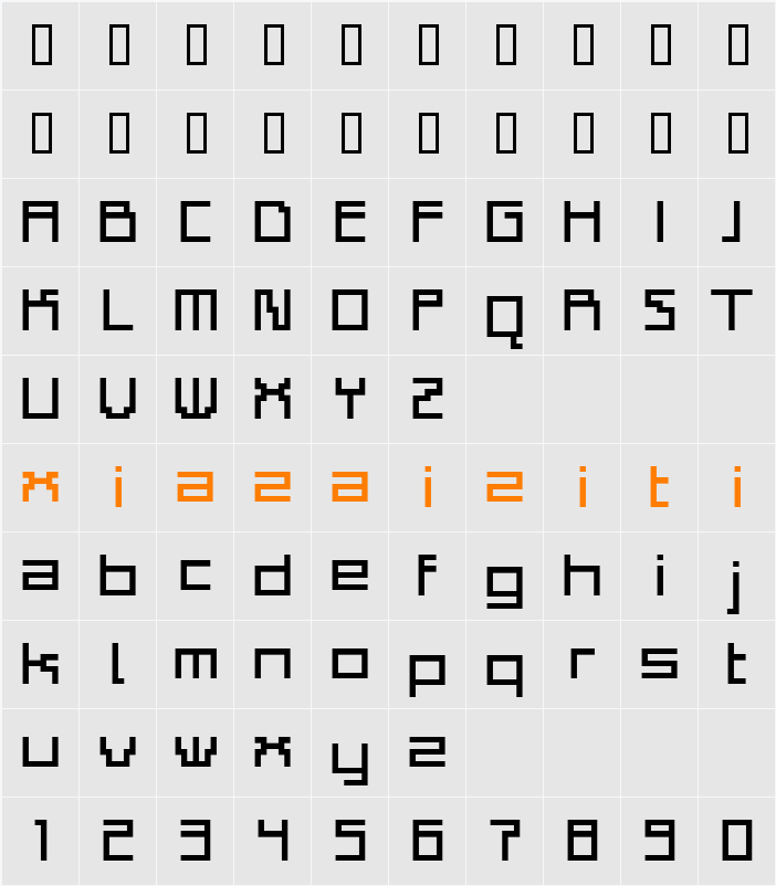 Adelphi Plain 字符映射表