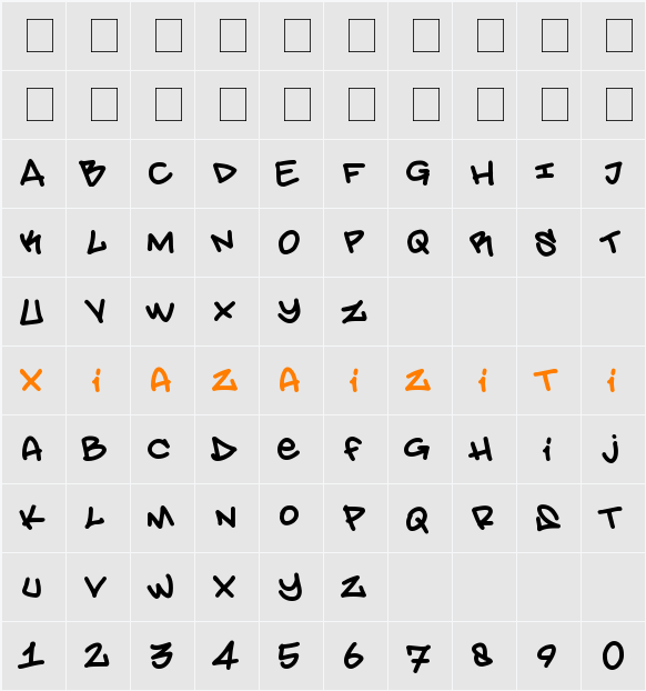 Amsterdam Graffiti 字符映射表