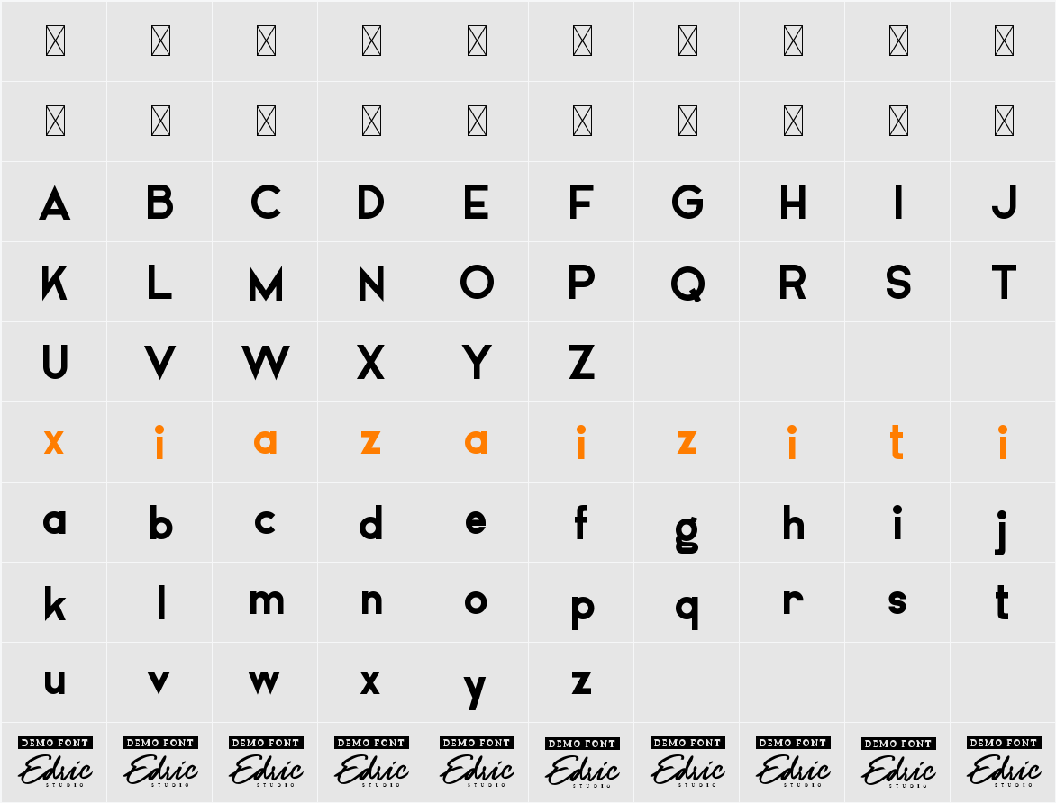 Airframe Demo 字符映射表