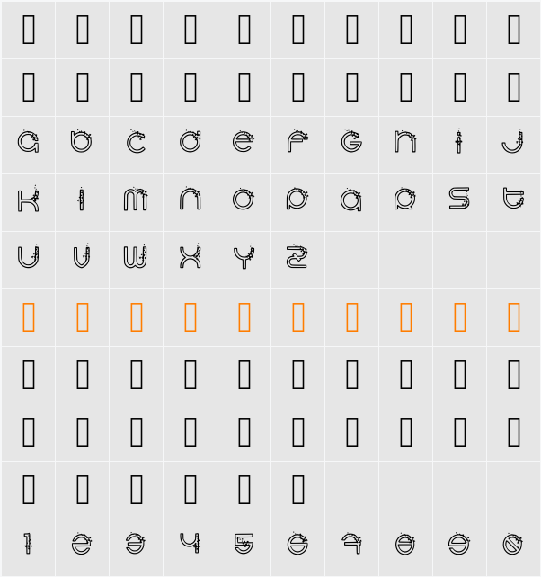 Andoria 字符映射表