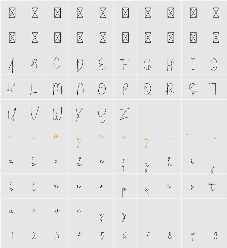 Amelin Secret 字符映射表