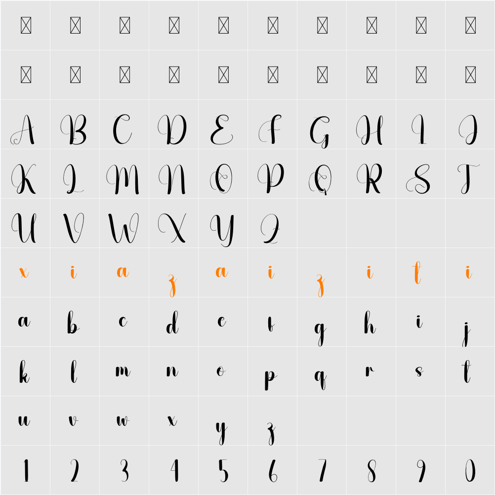 Nighttime 字符映射表