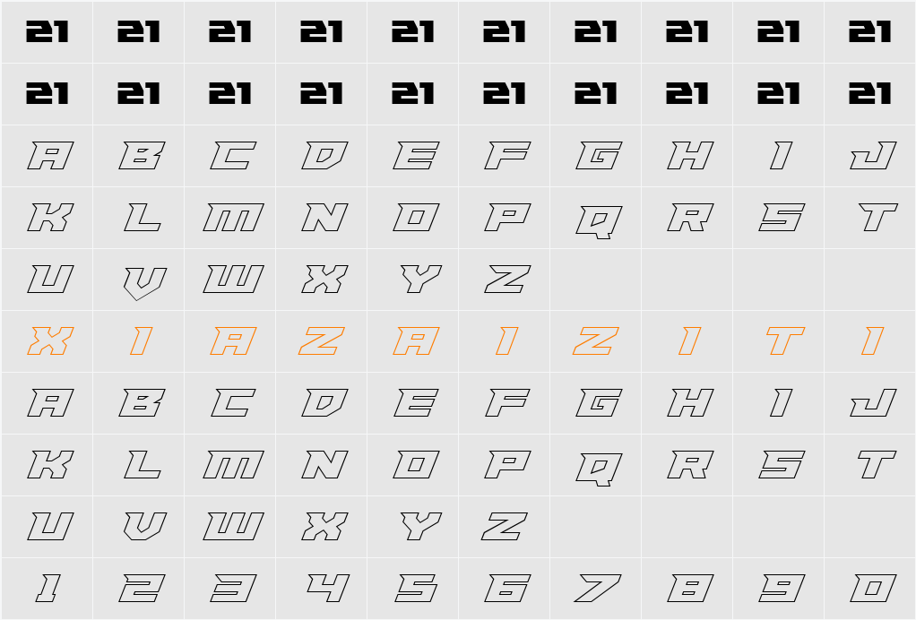 Paladins Outline 字符映射表