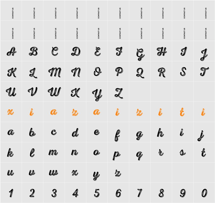 Nexa Rust Script R-Trial Shadow 4 字符映射表