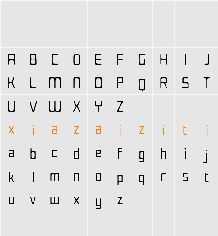 Agaline Vintage Demo Drawn 字符映射表