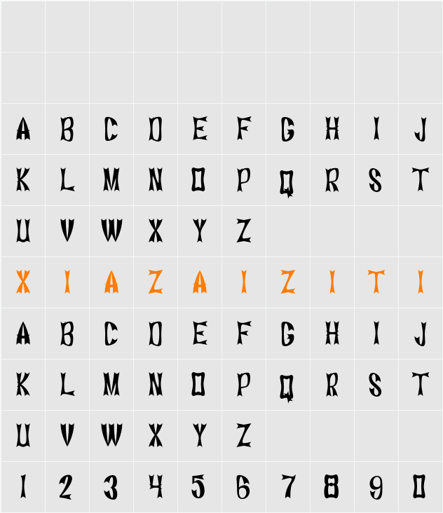 Alontela Black 字符映射表