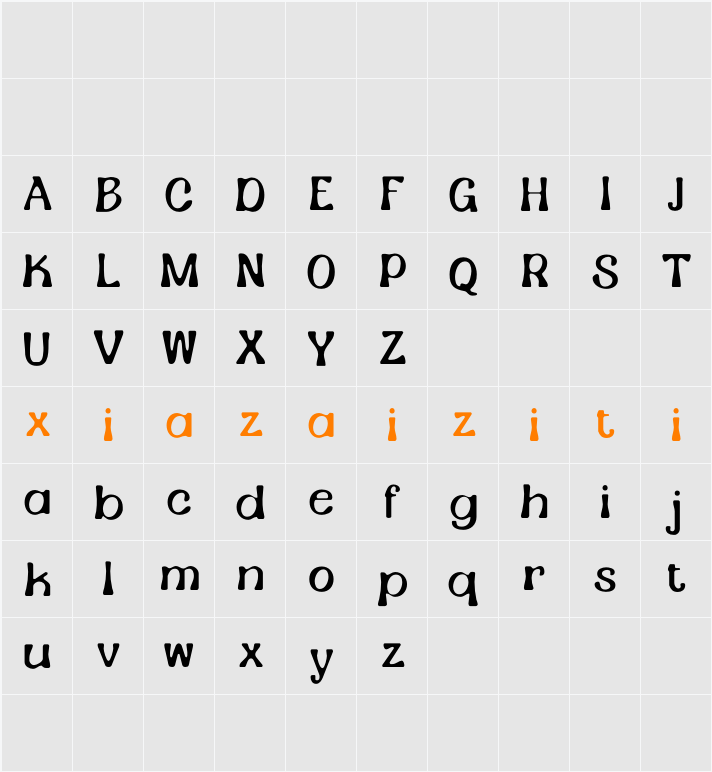 Amigie Blur Demo 字符映射表