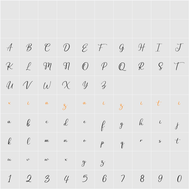 Buttershine 字符映射表