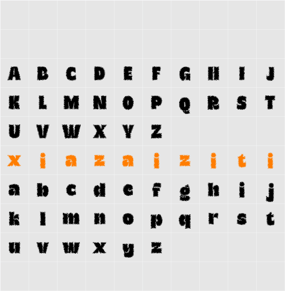 Almie Unfocus Demo 字符映射表