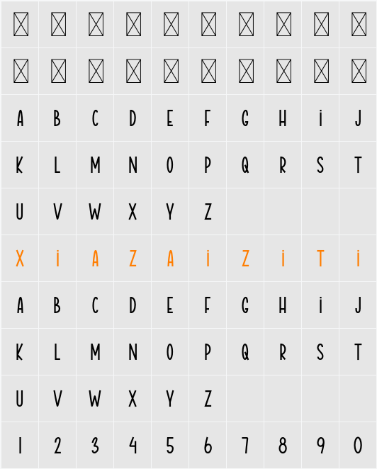 Alisiya Display 字符映射表
