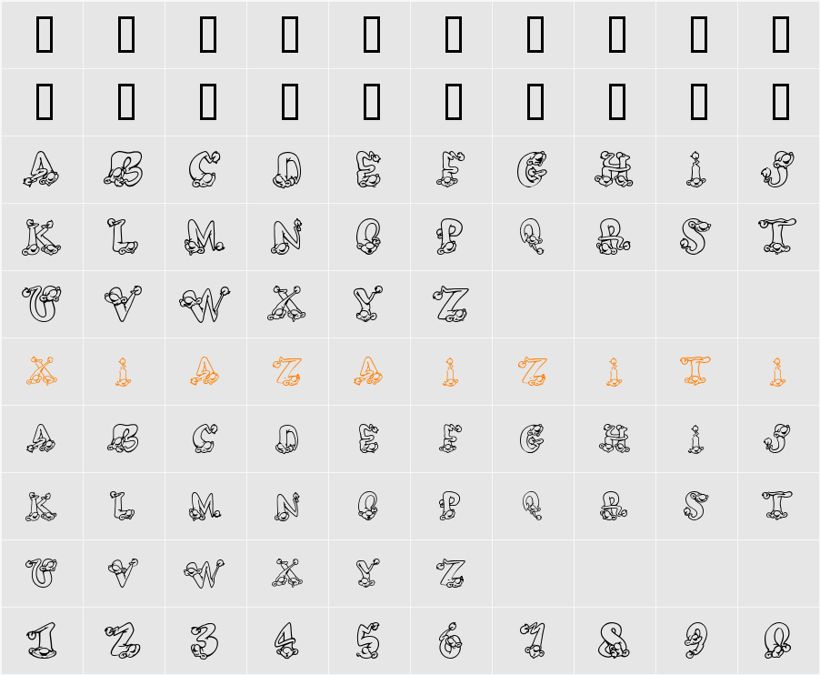 AlphaElfin 字符映射表
