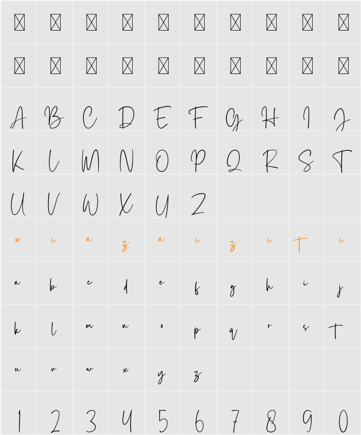 Bellysta 字符映射表