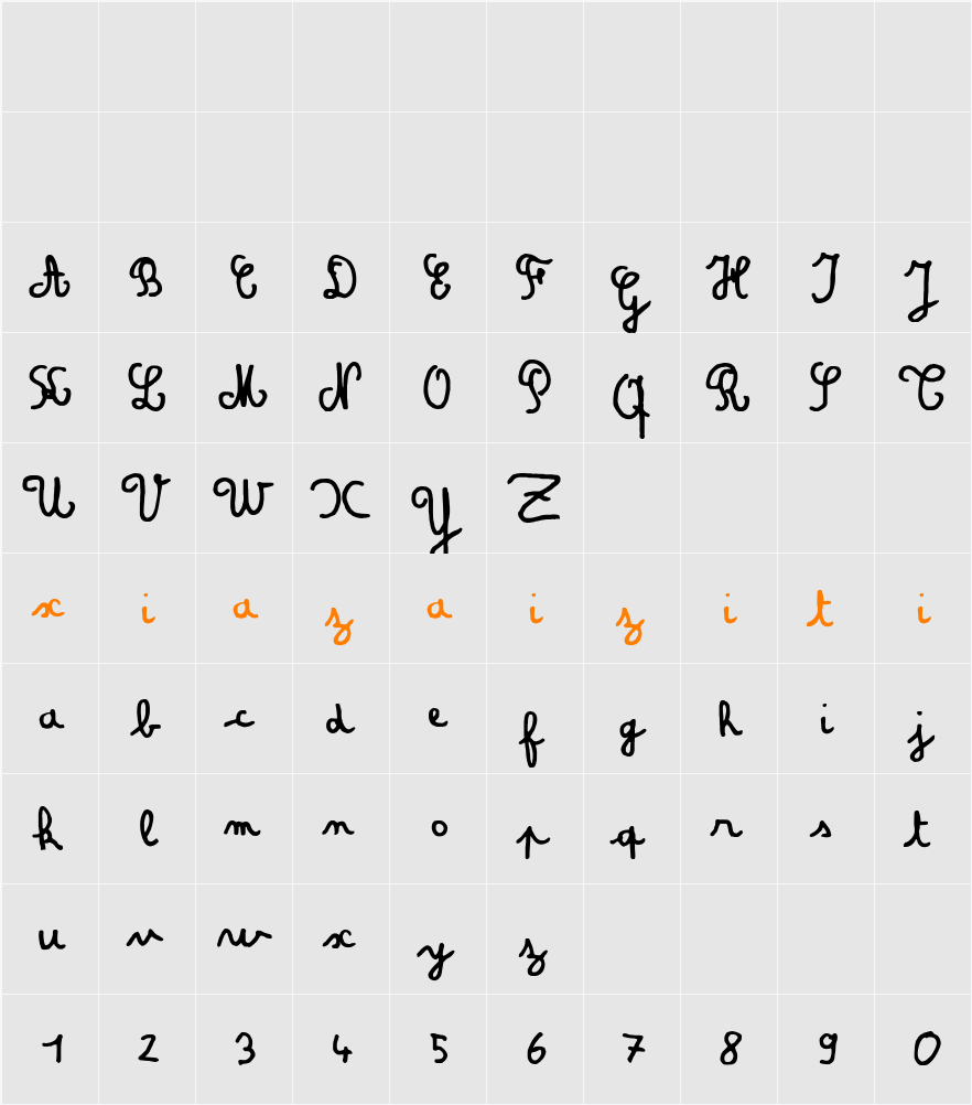 Amandine 字符映射表