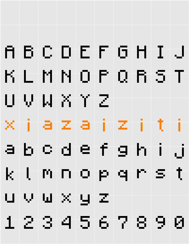 Minecraftia 字符映射表