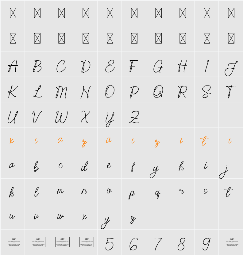 Amethyst Signature Free 字符映射表