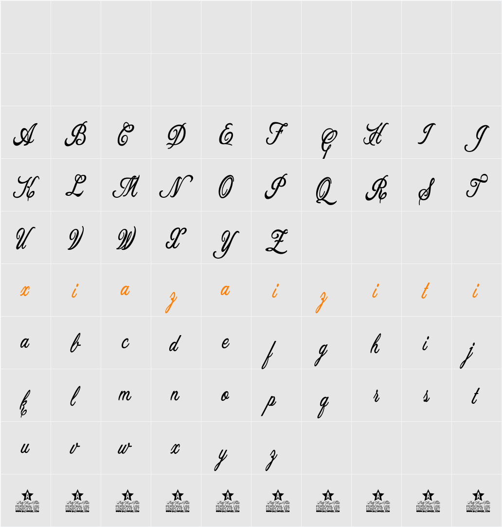 Allicia Personal Use 字符映射表