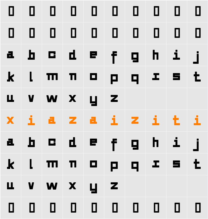 Alvedon 字符映射表