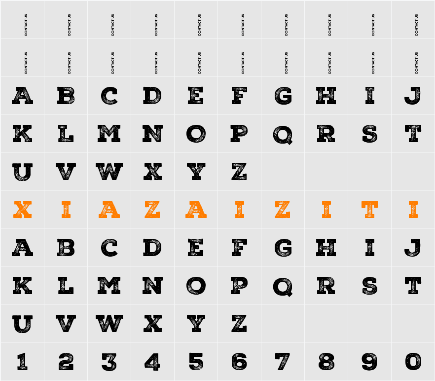 Nexa Rust Slab-Trial Black 3 字符映射表