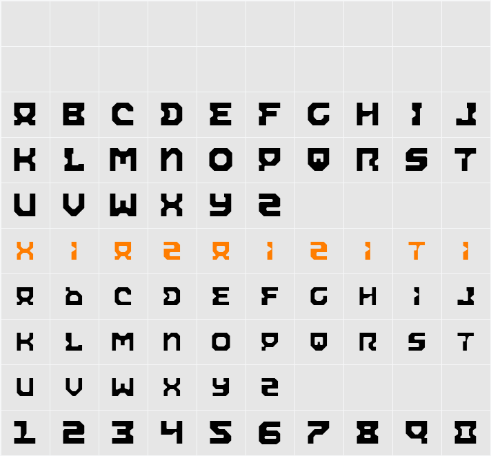 Airacobra Light 字符映射表