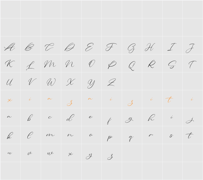 Amalluna FREE 字符映射表